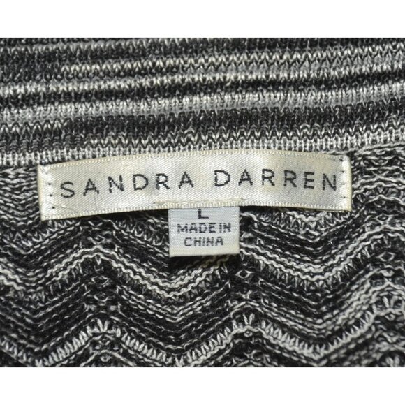 Sandra Darren Ladies Gray Cowl Neck Sweater Midi Dress Size L Comfy Warm Casual - Picture 9 of 11